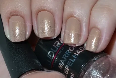 Ombré Nails * Esmalte Nude com Marrom Espelhado