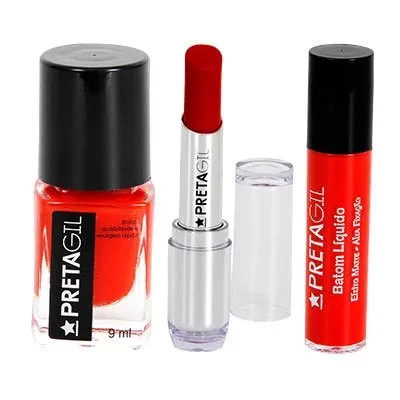 Unhas Curtas com Esmalte Vermelho * Crazy Preta Gil