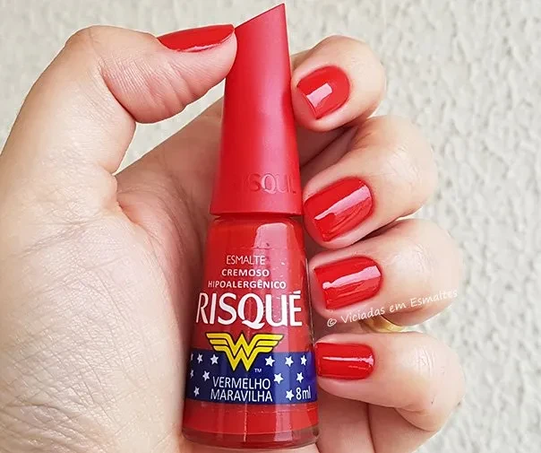 Esmalte Risqué Vermelho Maravilha * Coleção Mulher Maravilha
